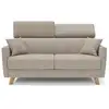 Image de Francy canapé convertible avec têtières réglables en tissu t17 180 cm (mat. 140x197) beige