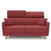 Image de Francy canapé convertible avec têtières réglables en tissu t17 180 cm (mat. 140x197) rouge