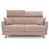 Image de Francy canapé convertible avec têtières réglables en tissu t17 200 cm (mat. 160x197) rose