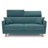Image de Francy canapé convertible avec têtières réglables en tissu t17 200 cm (mat. 160x197) bleu canard