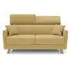 Image de Francy canapé convertible avec têtières réglables en tissu t17 200 cm (mat. 160x197) jaune