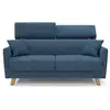 Image de Francy canapé convertible avec têtières réglables en tissu t17 200 cm (mat. 160x197) bleu
