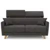 Image de Francy canapé convertible avec têtières réglables en tissu t17 200 cm (mat. 160x197) anthracite