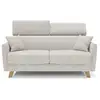 Image de Francy canapé convertible avec têtières réglables en tissu t17 200 cm (mat. 160x197) blanc
