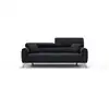 Image de Caravaggio canapé avec assises coulissantes en tissu doux imperméable t02 199 cm noir