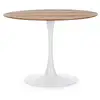 Image de Table à manger ronde tulipe en métal blanc l100 - blossom
