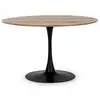 Image de Table À Manger Ronde Kulipa Ø120cm   Acier Noir & Bois Naturel   6 Places