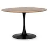 Image de Table à manger ronde kulipa ø120cm   acier noir & bois naturel   6 places