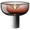 Image de LEUCOS lampe de table AELLA T 30 (2700K, shaded burgundy, base blanc opaque - verre et métal)