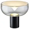 Image de LEUCOS lampe de table AELLA T 54 (3000K, transparent et blanc, base noir opaque - verre et métal)