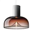 Image de LEUCOS lampe à suspension AELLA S 30 L (3000K, shaded burgundy, base blanc opaque - verre et métal)