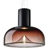 Image de LEUCOS lampe à suspension AELLA S 45 L (2700K, shaded burgundy, base noir opaque - verre et métal)