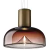 Image de LEUCOS lampe à suspension AELLA S 54 L (3000K, shaded burgundy, base bronze opaque - verre et métal)