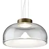 Image de LEUCOS lampe à suspension AELLA S 54 (3000K, transparent et blanc, base bronze opaque - verre et métal)