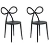 Image de QEEBOO set de 2 chaises RIBBON CHAIR (Noir - Polypropylène)