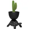 Image de QEEBOO vase TURTLE CARRY PLANTER (Noir - Polyéthylène)
