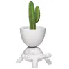 Image de QEEBOO vase TURTLE CARRY PLANTER (Blanc - Polyéthylène)