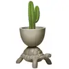 Image de QEEBOO vase TURTLE CARRY PLANTER (Gris tourterelle - Polyéthylène)