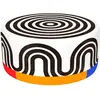Image de QEEBOO pouf OGGIAN SPYRAL WHITE (Large - Tissu polyuréthane et polyester)