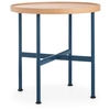 Image de MAGIS table basse MOTTA Ø 50 cm (Bleu - Acier, MDF et chêne)