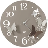 Image de ARTI E MESTIERI horloge murale BUTTERFLY FLOWERS GRANDE (Sable et bronze - Métal verni)