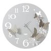 Image de ARTI E MESTIERI horloge murale BUTTERFLY FLOWERS GRANDE (Marbre blanc et sable - Métal verni)
