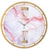 Image de ARTI E MESTIERI horloge murale MOOD (marbre laqué or et rose - Métal verni)