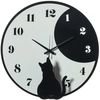 Image de ARTI E MESTIERI horloge murale MOON WHISKERS (Noir et blanc marbre - Métal verni)
