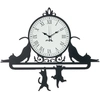 Image de ARTI E MESTIERI horloge murale CATTITUDE (Noir - Métal verni)