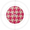 Image de ARTI E MESTIERI horloge murale NUDO PICCOLO PIED DE POULE MAGENTA (Blanc / Pied-de-poule magenta - Métal verni)