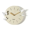 Image de ARTI E MESTIERI horloge murale BATTITO D'ALI (Crème / blanc marbre - Métal verni)