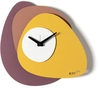 Image de ARTI E MESTIERI horloge murale GREASE (Violet améthyste / Souris moka / Ocre / Blanc marbré - Métal verni)