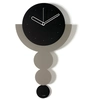 Image de ARTI E MESTIERI horloge murale à pendule TRILOGY (Noir / boue / noir - Métal verni)