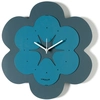 Image de ARTI E MESTIERI horloge murale FLORINDO (Bleu pétrole / bleu outremer - Métal verni)