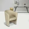 Image de Dmora - Fauteuil Abrera 64x63h76 cm beige Panneau effet bois Similcuir et Mousse de polyuréthane