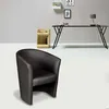 Image de Dmora - Fauteuil Abrera 64x63h76 cm Noir Panneau effet bois Similcuir et Mousse de polyuréthane