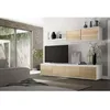 Image de Dmora - Meuble haut Savannah 200x41h43 cm Blanc Chêne Panneau effet bois