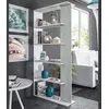 Image de Dmora - Bibliothèque Columbia 90x25h180 cm Blanc Ciment Panneau effet bois