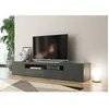 Image de Dmora Meuble TV de salon Made in Italy Meuble TV avec 3 portes et étagères cm 200x40h37 couleur anthracite brillant