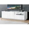 Image de Dmora Meuble TV de salon Made in Italy Meuble TV avec 2 portes et 1 tiroir cm 150x43h46 couleur blanc brillant