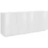 Image de Buffet moderne avec 4 portes, made in italy, buffet de cuisine, buffet design de salon, cm 200x43h86, couleur blanc brillant 691