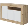 Image de Buffet Effet Bois Beige, Blanc 167x42 Cm