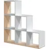 Image de Bibliothèque Effet Bois Beige, Blanc 108x28 Cm