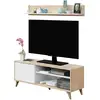 Image de Meuble Tv Effet Bois Beige 135x40 Cm