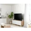 Image de Dmora - Meuble TV Cary Buffet pour télévision avec 2 portes Meuble TV de salon Buffet pour le salon 130x41h47 cm Chêne et Blanc