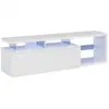 Image de Meuble tv amiuty, buffet de salon, buffet pour télévision de salon avec 1 porte, meuble tv avec lumière led, 150x41h50 cm, blanc brillant Amiuty