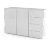 Image de Buffet Effet Bois Blanc Brillant 124x40 Cm