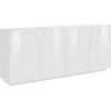 Image de Buffet Effet Bois Blanc Brillant 200x43 Cm