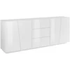Image de Buffet Effet Bois Blanc Brillant 220x43 Cm