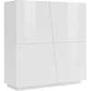 Image de Buffet Effet Bois Blanc Brillant 120x43cm